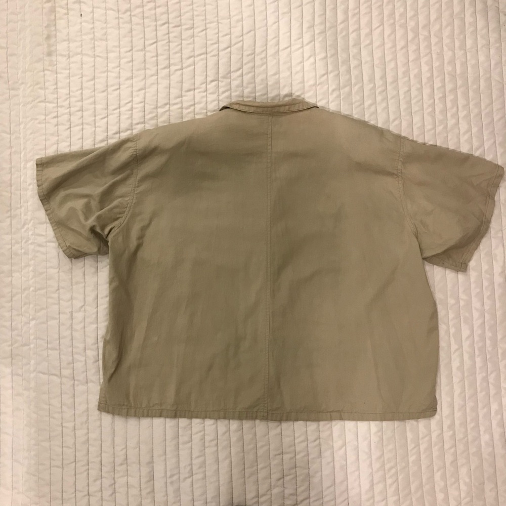 Vintage Metropole Boxy Short Sleeve Shirt in Khaki. Size M. - Picture 8 of 11